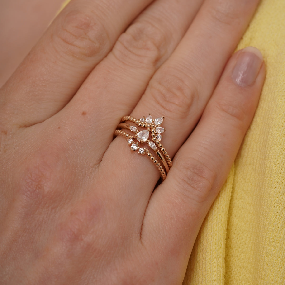 burren jewellery dainty ball style band stacking ring