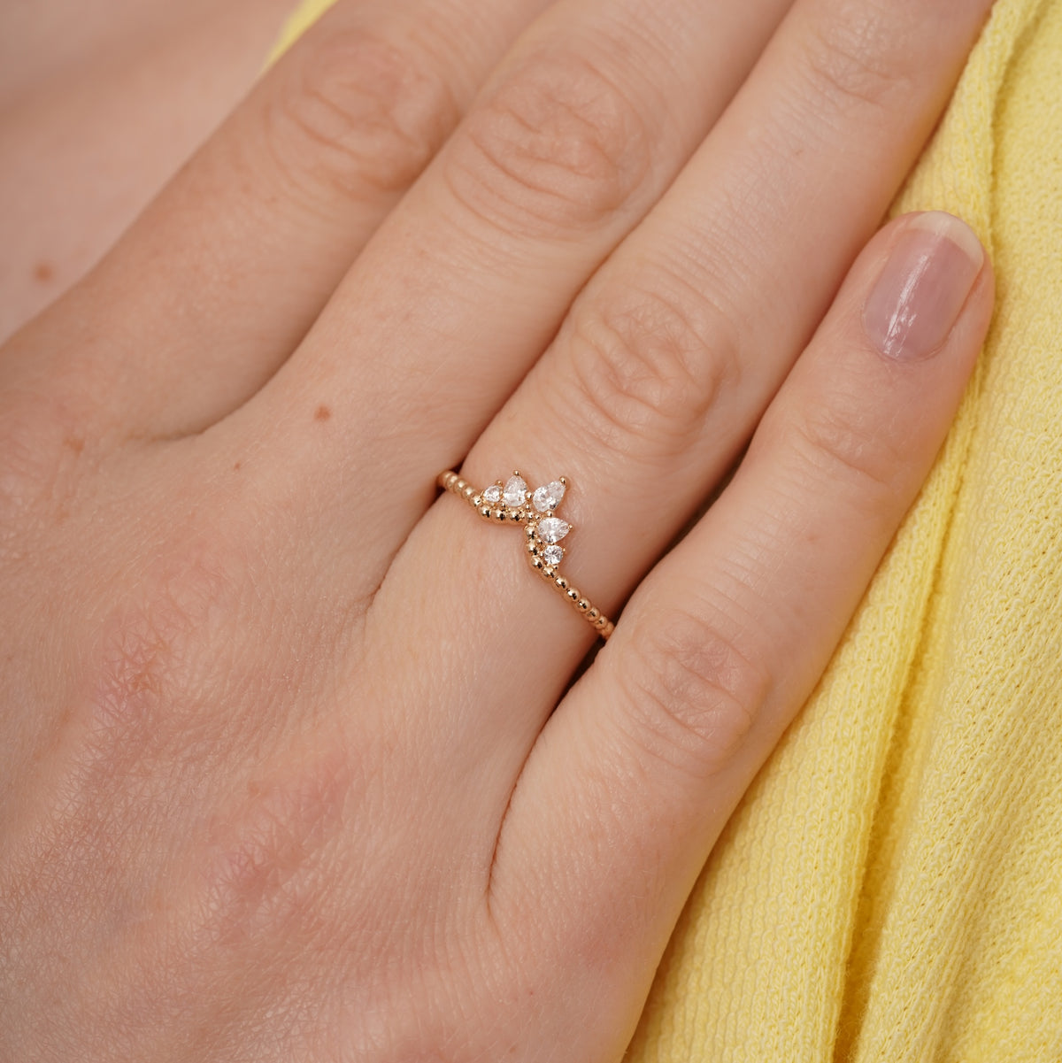 burren jewellery dainty ball style band stacking ring