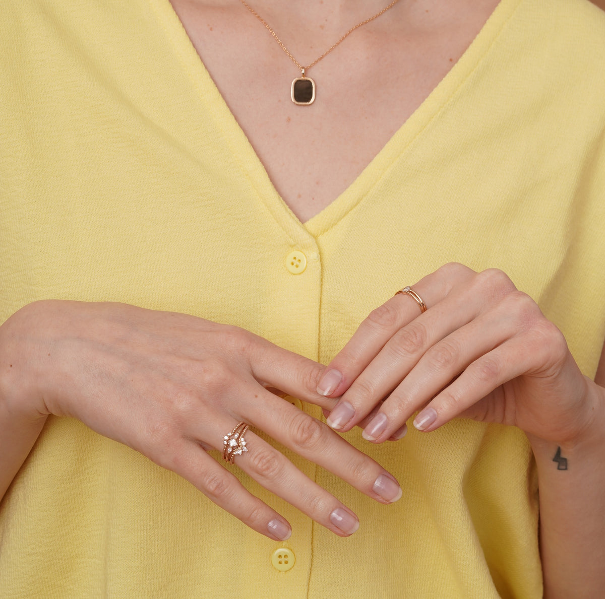burren jewellery dainty ball style band stacking ring