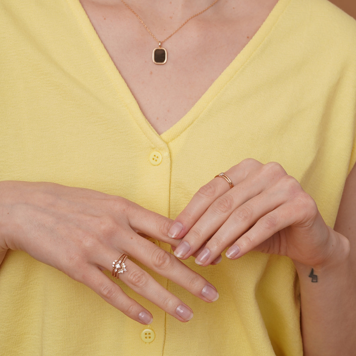 burren jewellery 18k gold plated thin band stacking ring 