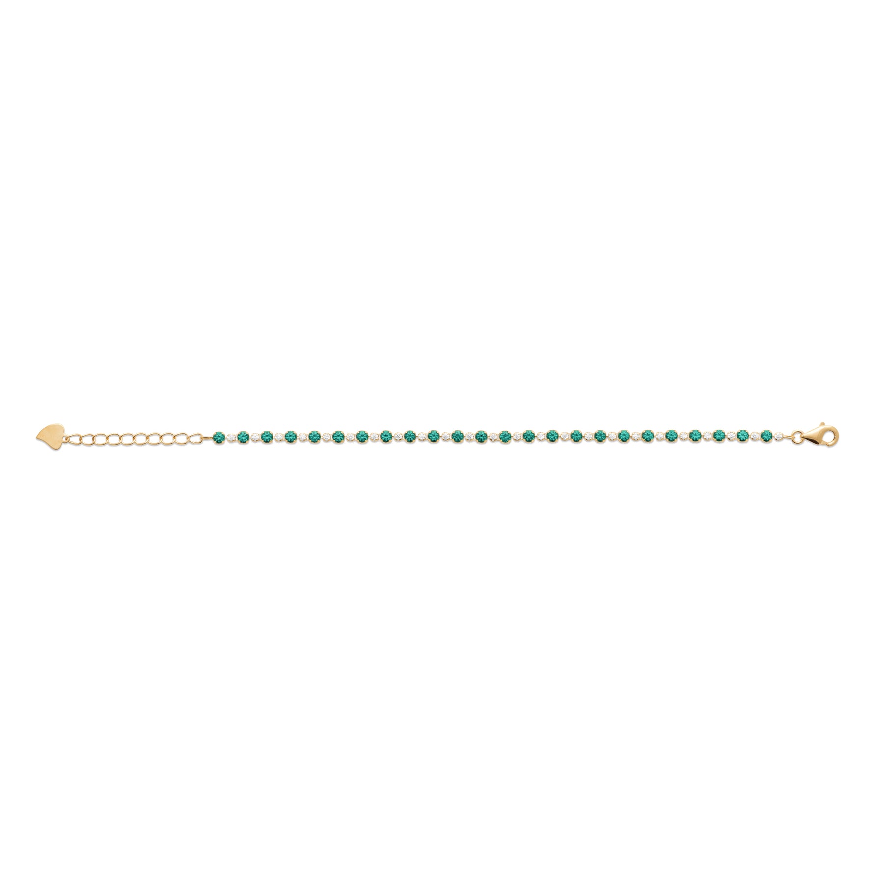 burren jewellery 18k gold plated green amethyst and cz stone tennis bracelet  