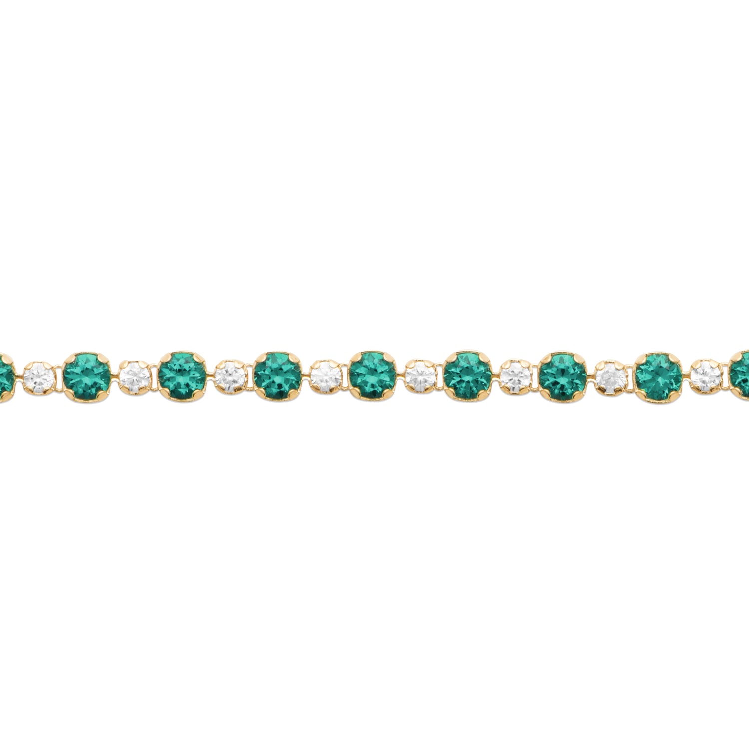 burren jewellery 18k gold plated green amethyst and cz stone tennis bracelet  