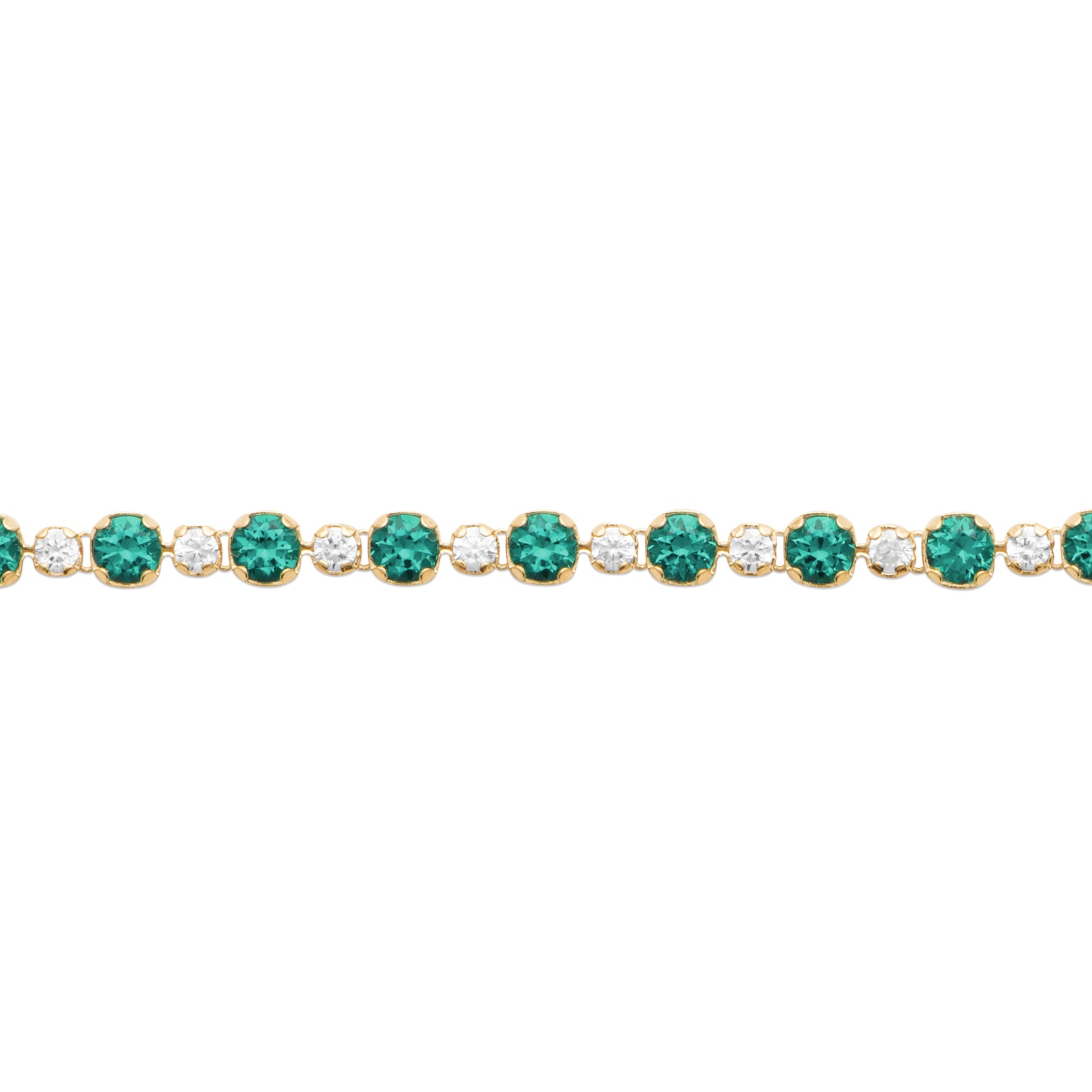 burren jewellery 18k gold plated green amethyst and cz stone tennis bracelet  