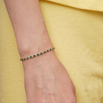 burren jewellery 18k gold plated green amethyst and cz stone tennis bracelet  