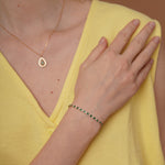 burren jewellery 18k gold plated green amethyst and cz stone tennis bracelet  