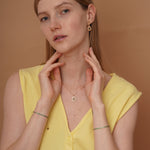 burren jewellery 18k gold plated green amethyst and cz stone tennis bracelet  