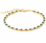 burren jewellery 18k gold plated green amethyst and cz stone tennis bracelet  