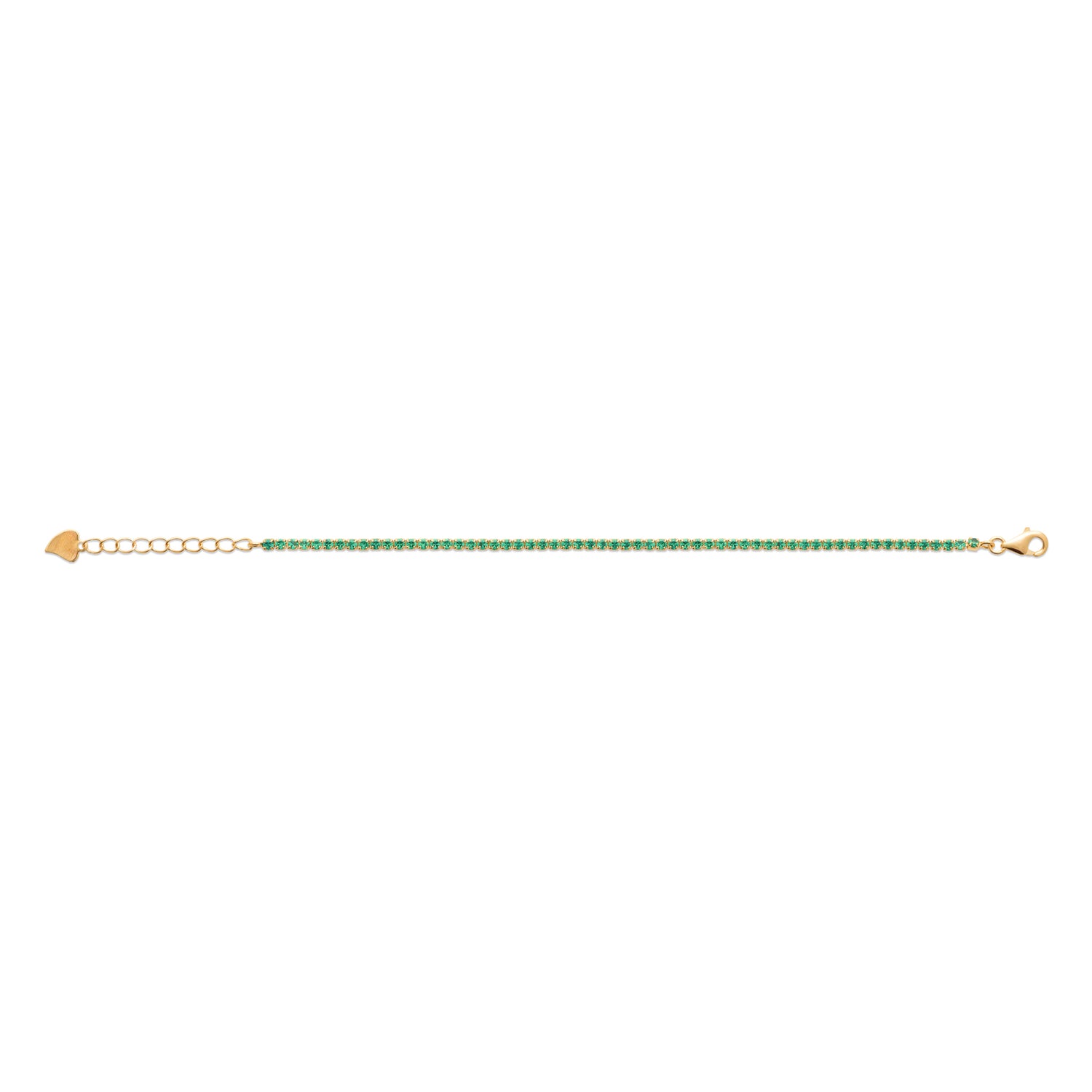 burren jewellery 18k gold plated green amethyst  tennis bracelet  