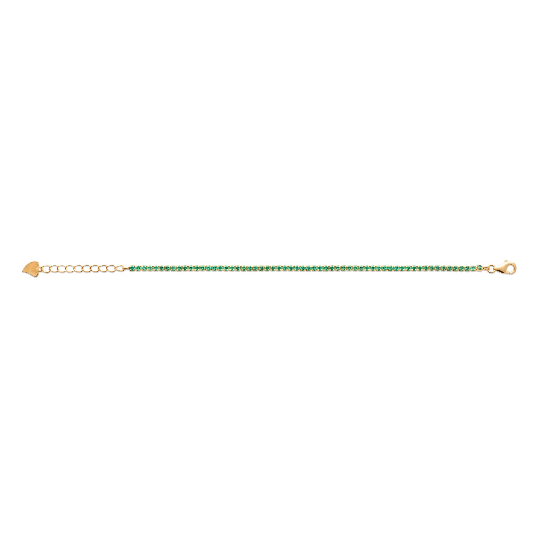 burren jewellery 18k gold plated green amethyst  tennis bracelet  