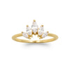 Burren Jewellery 18k gold plated five points to love clear ring top