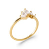 Burren Jewellery 18k gold plated five points to love clear ring