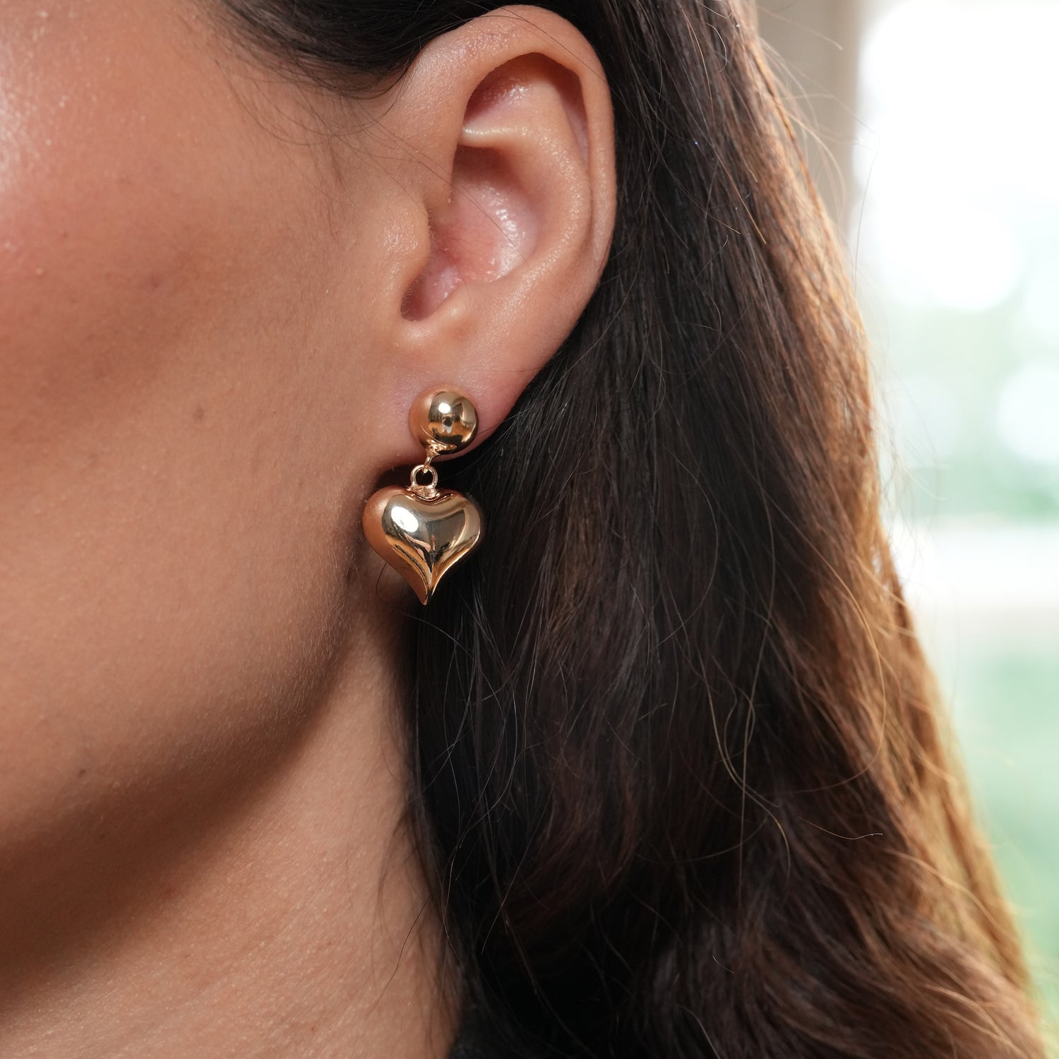 Burren Jewellery 18k gold plated heart bold earrings 