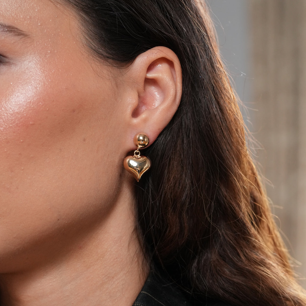 Burren Jewellery 18k gold plated heart bold earrings 