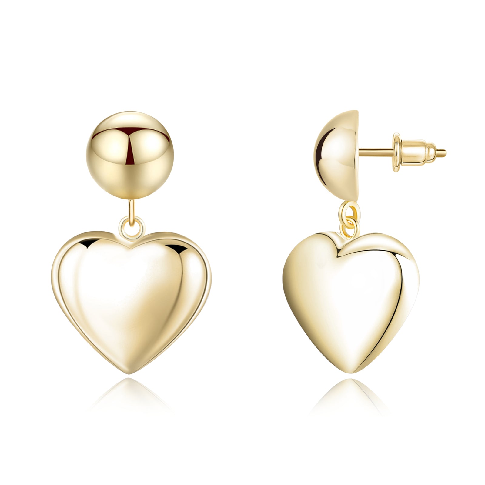 Burren Jewellery 18k gold plated heart earrings