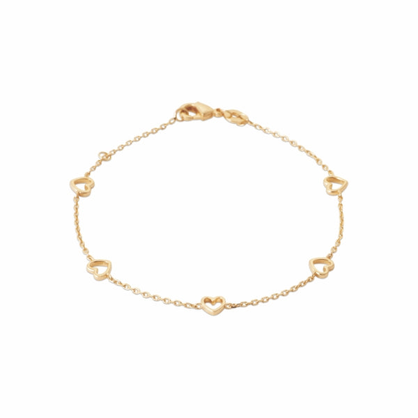 Burren Jewellery 18k gold plated kiss me twice bracelet circle