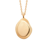 burren jewellery 18k gold plated large sculptural ribbed edge pendant 