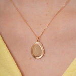 burren jewellery 18k gold plated large sculptural ribbed edge pendant 