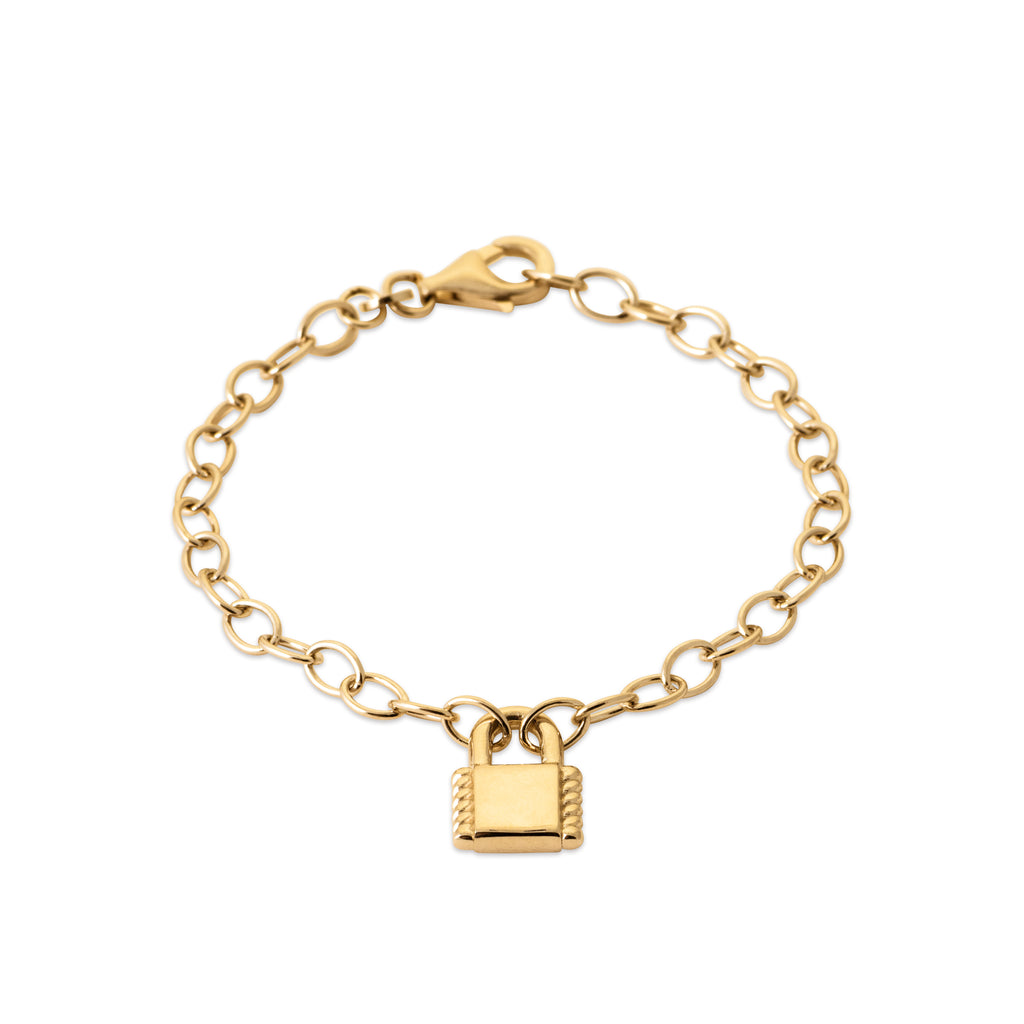 Burren Jewellery 18k gold plated lock down bracelet circle