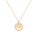 burren jewellery 18k gold plated moon inspired disk pendant 