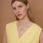 burren jewellery 18k gold plated moon inspired disk pendant 