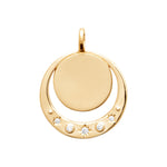 burren jewellery 18k gold plated moon inspired disk pendant 
