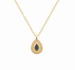 18k gold plated intricate green necklace