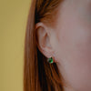 Burren Jewellery 18k gold plate place to call home green earrings ear