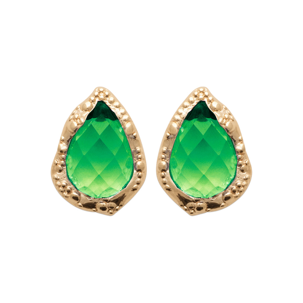 Burren Jewellery 18k gold plated place to call home green earrings