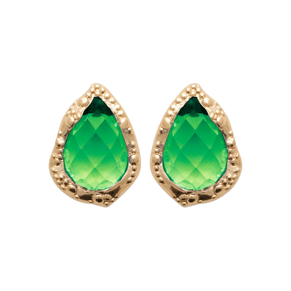 Burren Jewellery 18k gold plated place to call home green earrings