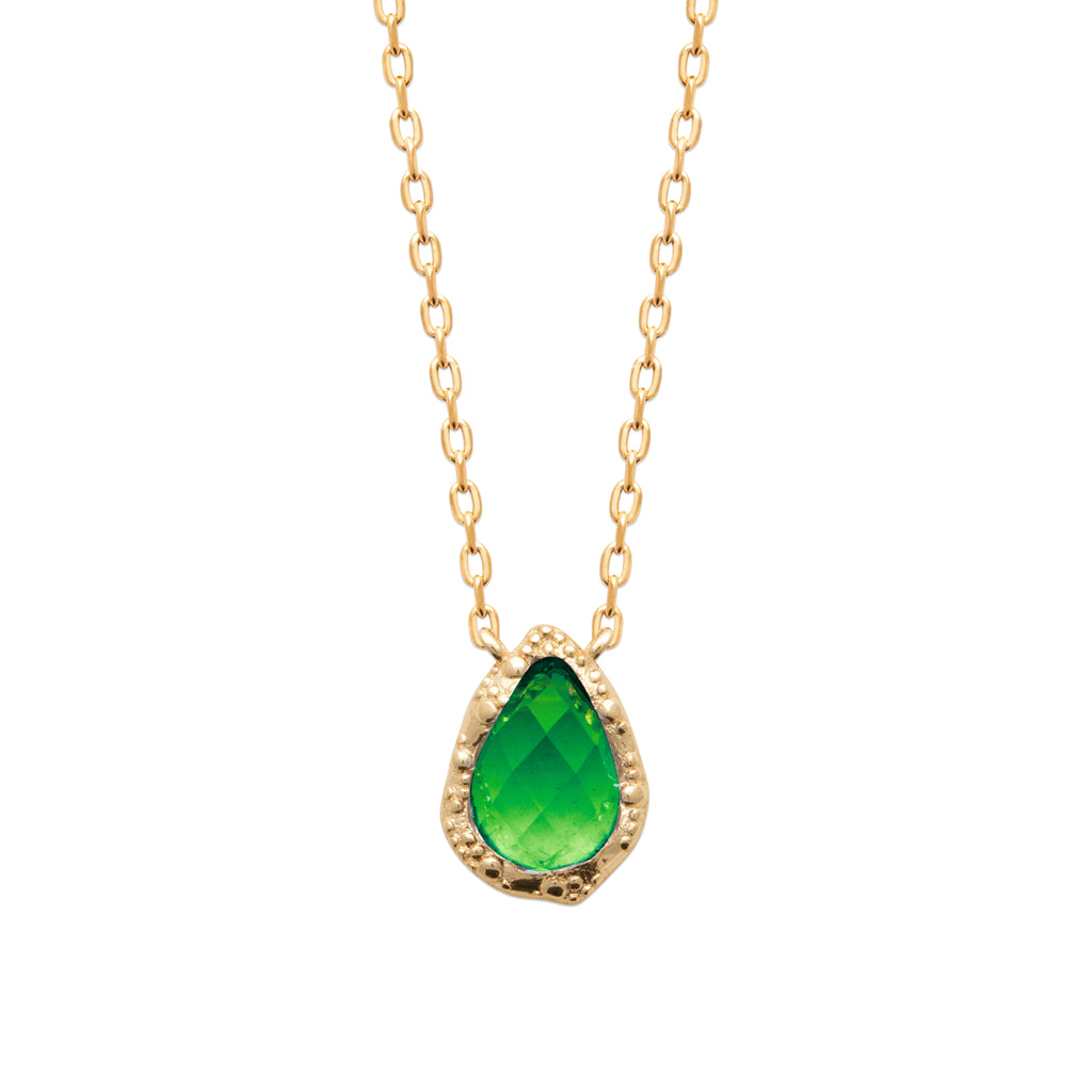 Burren Jewellery 18k gold plate place to call home green necklace