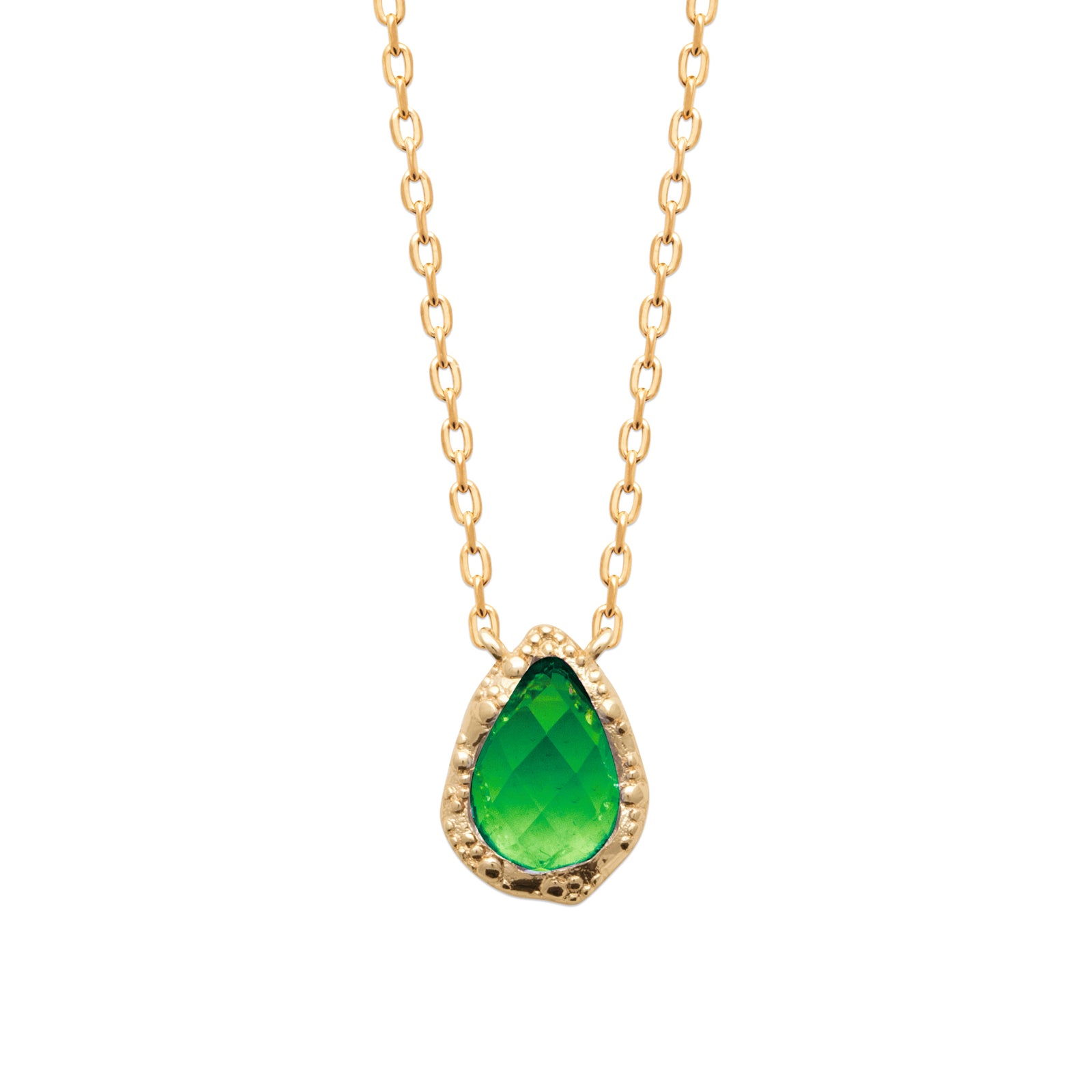 Burren Jewellery 18k gold plate place to call home green necklace