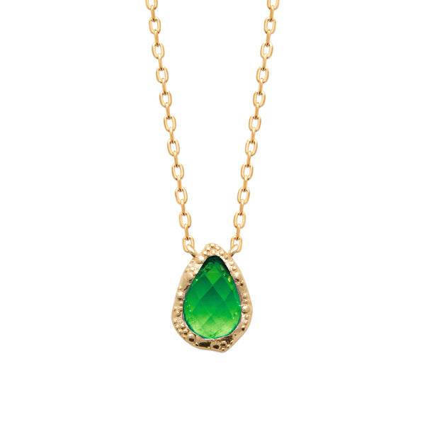 Burren Jewellery 18k gold plate place to call home green necklace