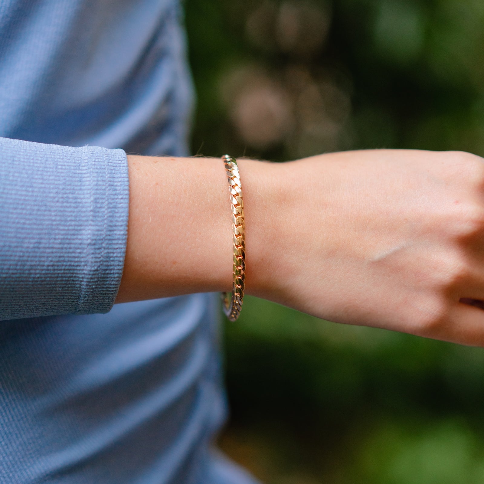 Burren Jewellery 18k gold plated reach out to me bracelet long