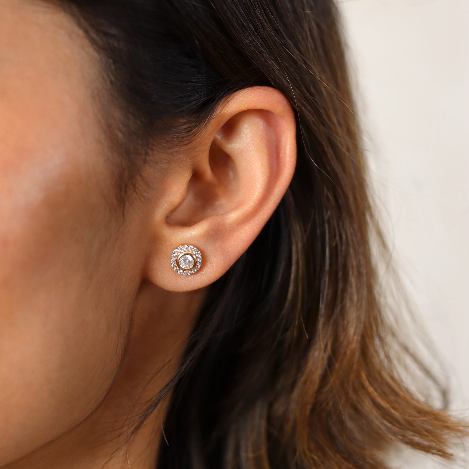 Burren_Rising Sun Earrings gold plated with cubic zirconia's in a cluster style