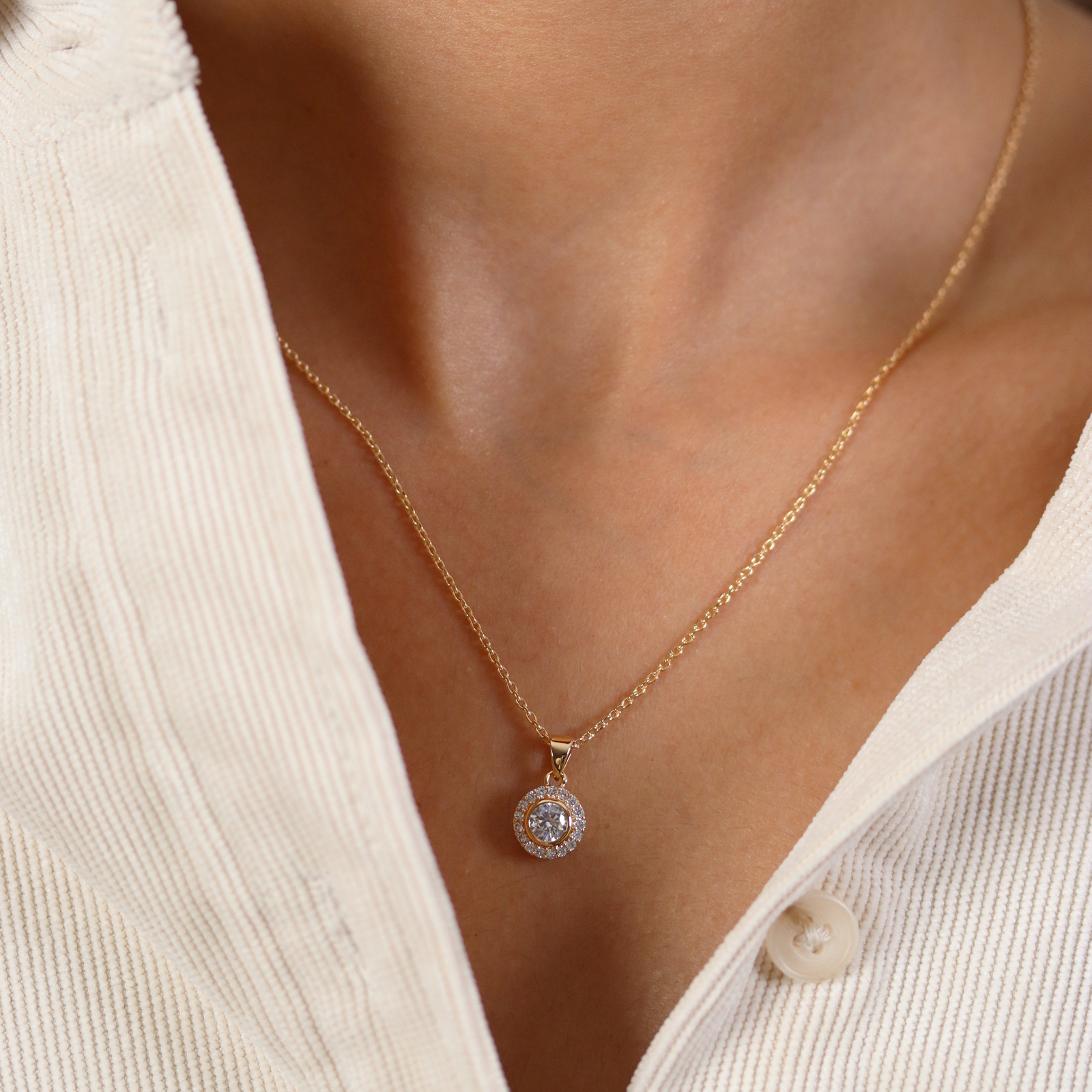 18K gold plate ‘Rising Sun’ Pendant set with Cubic Zirconia in a cluster style