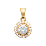 18K gold plate ‘Rising Sun’ Pendant set with Cubic Zirconia in a cluster style