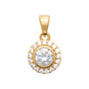 18K gold plate ‘Rising Sun’ Pendant set with Cubic Zirconia in a cluster style