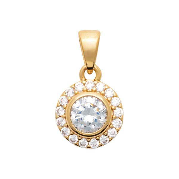 18K gold plate ‘Rising Sun’ Pendant set with Cubic Zirconia in a cluster style