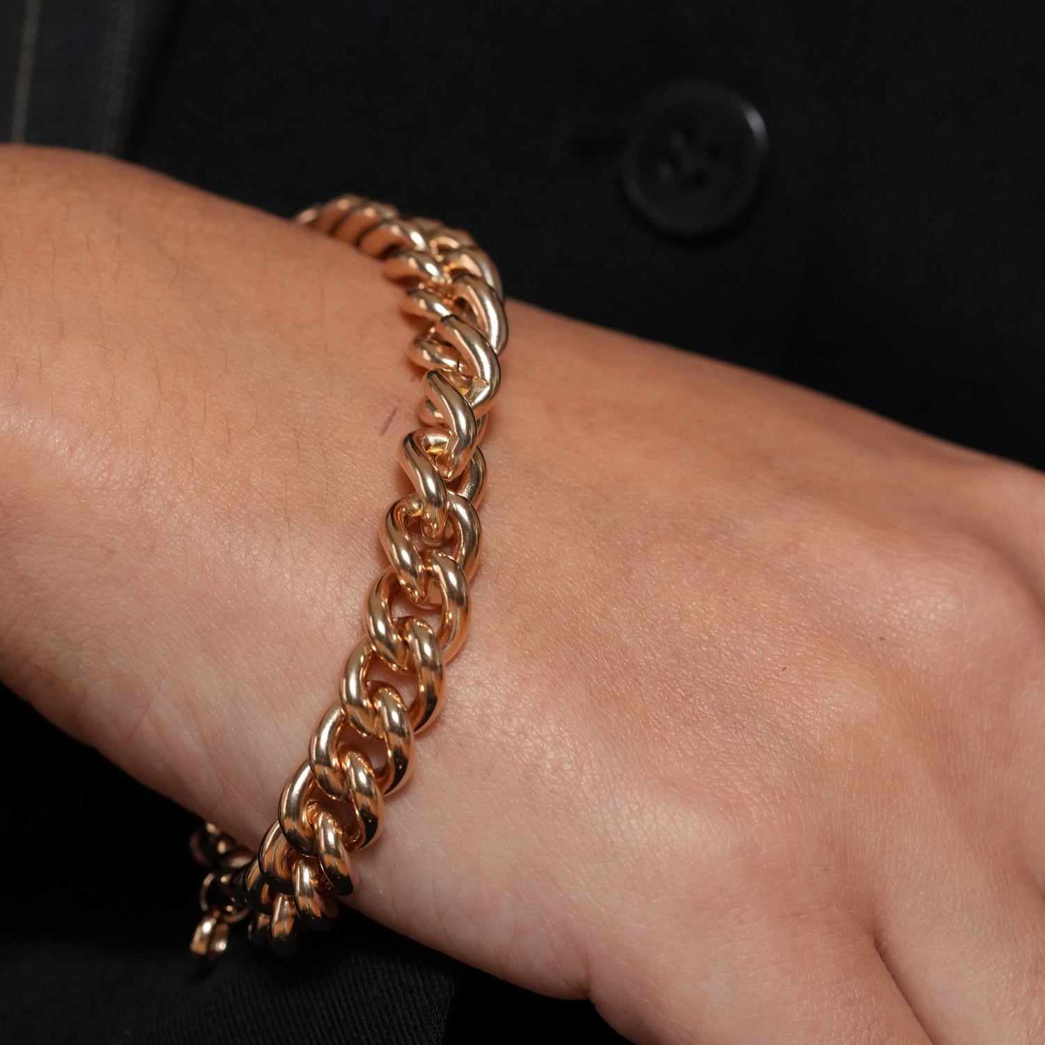 Burren Jewellery 18k gold plated rope statement chain bracelet