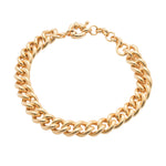18k gold plated round curb bracelet
