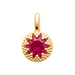 burren jewellery 18k gold plated ruby red pendant