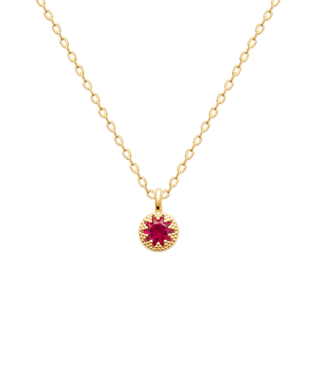 burren jewellery 18k gold plated ruby red pendant