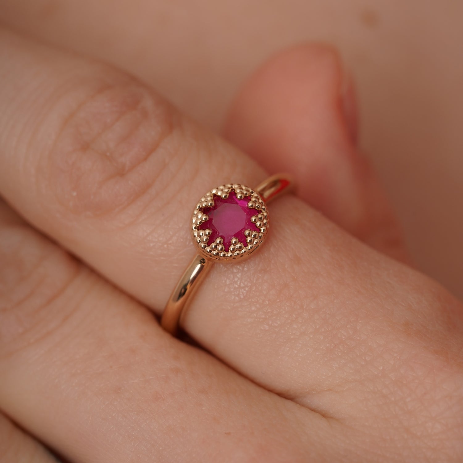 burren jewellery 18k gold plated ruby red ring
