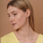 burren jewellery 18k gold plated necklace with wavy design and pearl beads 