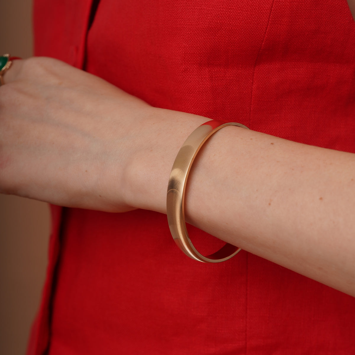 burren jewellery 18k gold plated slim cats eye effect bangle