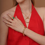 burren jewellery 18k gold plated slim cats eye effect bangle