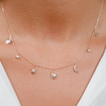 Burren Jewellery 18k gold plated universal beauty necklace model shoot
