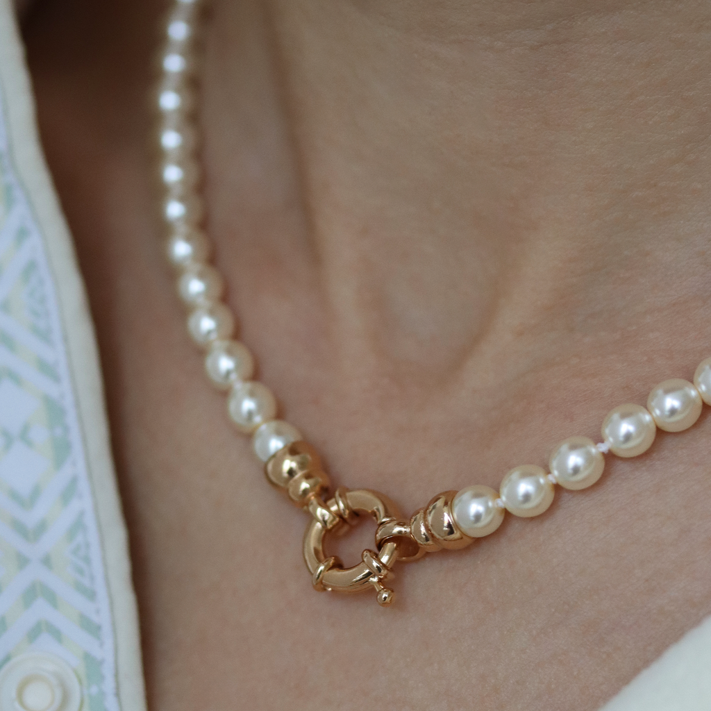 Burren Jewellery 18k pearl necklace with clasp gifts for her