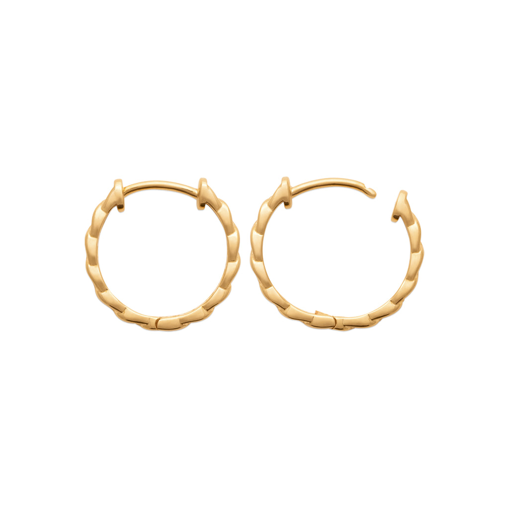 Burren jeweller 18k gold plated Rise to the occasion hoop earrings small chain hoops alt 1