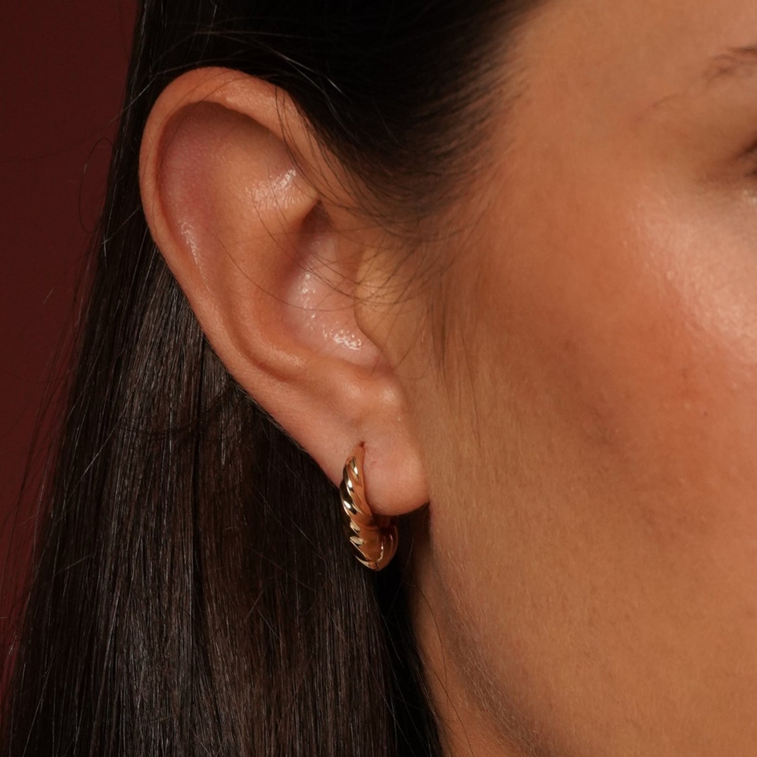 Wind Over Water Twisted Huggie Earrings
